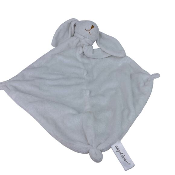 Angel Dear White Sleeping Bunny Rabbit Security Blanket Lovey 13" x 13" - Picture 9 of 11